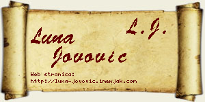 Luna Jovović vizit kartica